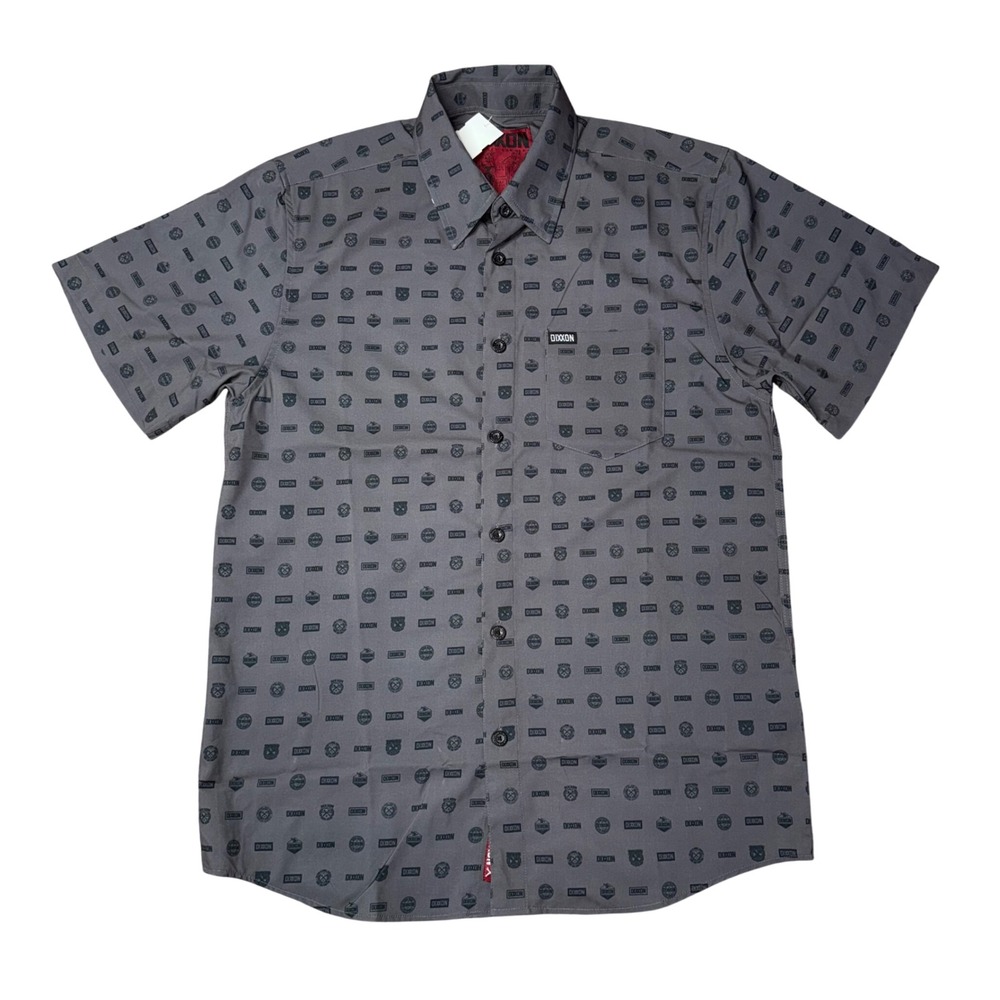 Dixxon Flannel Co The Executive Shirt Mens Medium Grey Logo Print Excellent S/S
